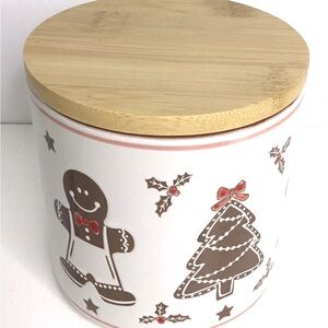 Eli & Ana Cookie Jar Canister Gingerbread Canister - Christmas 4.25" Tall - New